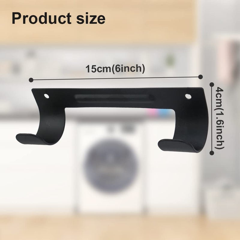 Exclen Ironing Board Hanger Wall Mount Ironing Board Holder Organizer Wall Rack for Laundry Rooms Storage Rack Hanging Shelf Hanger (Black) - Image 3